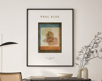 Bauhaus poster by Paul Klee. Surrealism art. Abstract form art. Paul Klee print. Watercolor painting. Office decor. Livingroom wall art.