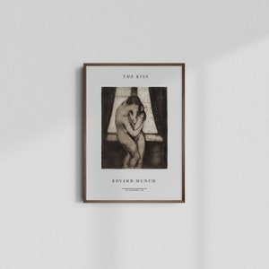 Edvard Munch. Romantiskt konstverk. Människofigur. Parkonst. Postimpressionistisk konst. Monokromt konsttryck. Kolskiss. Antik teckning. bild 6