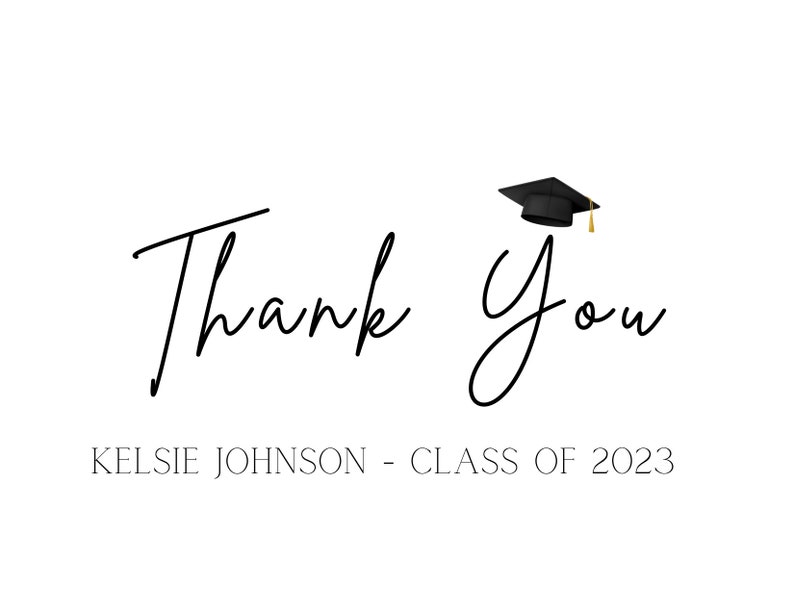 Personalized Graduation Thank You Cards Set With Envelopes Etsy