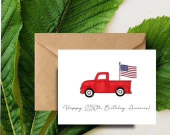Happy Birthday America Note Cards - Set with envelopes