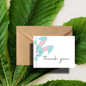 Easter Thank you cards, Easter bunny cards, Cute Easter note cards - Set of 12, 24, 36 or 48  Greeting Cards With Envelopes