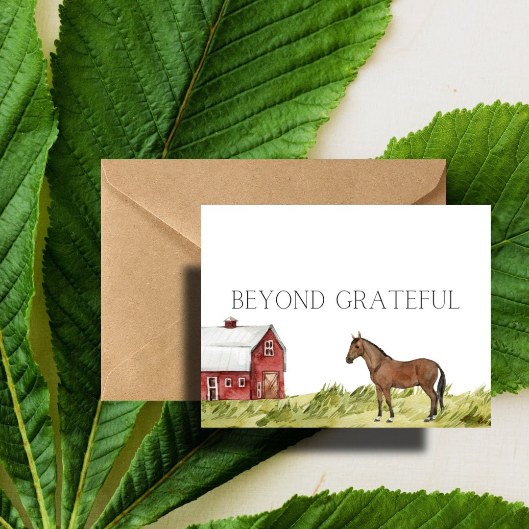 Red Barn Horse Farm Thank You Cards Pack With Envelopes - Etsy