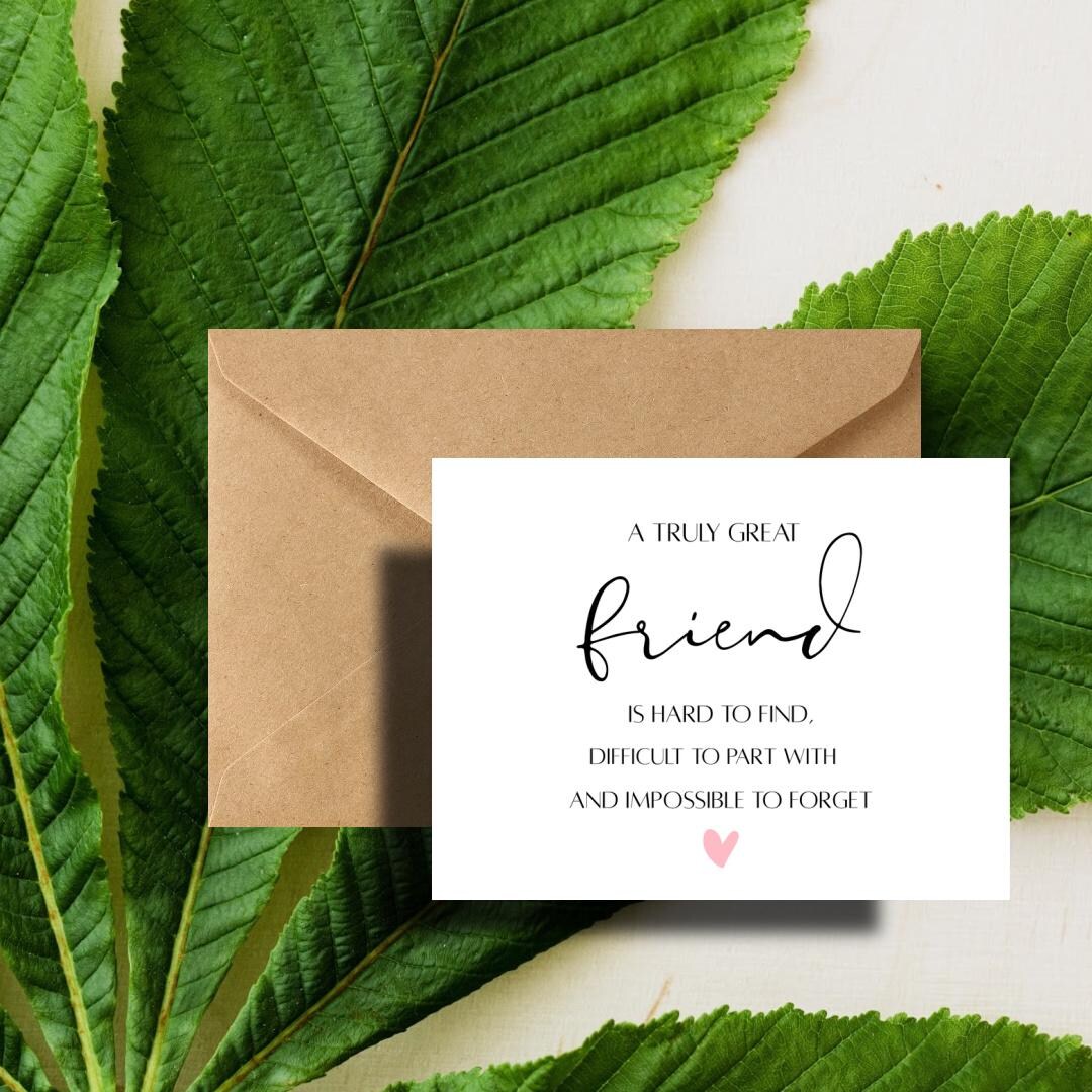 Friend Thank You Card, Thank You Card for Best Friend , Friendship ...