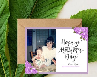 Personalized Floral Mother's Day Photocard