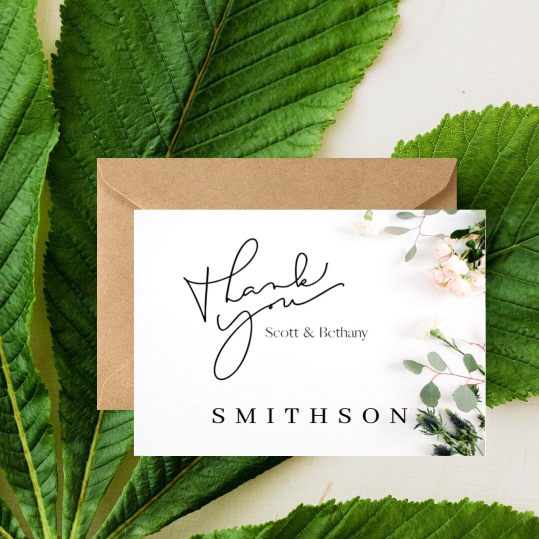 Personalized Wedding Thank You Cards | Bridal Shower, Kraft Envelopes ...