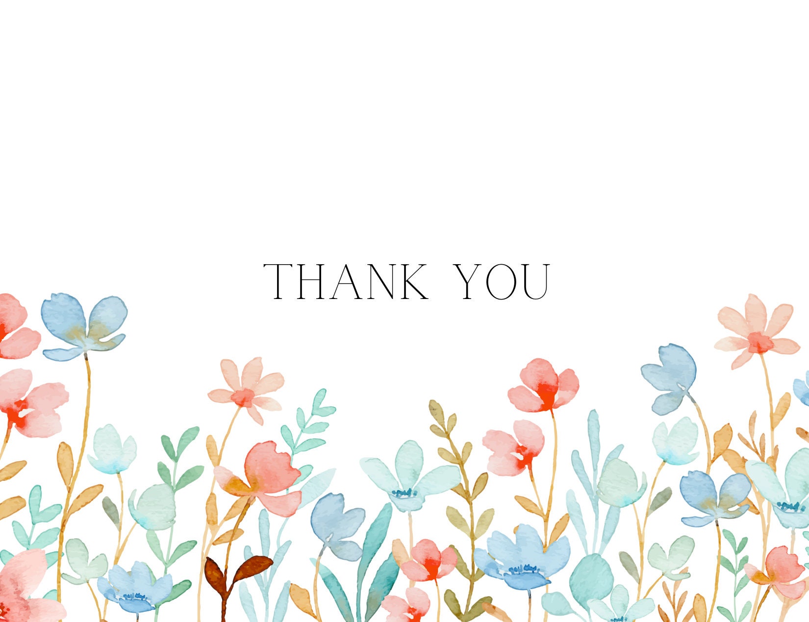 Wildflowers Thank You Card Set | Floral Greeting Cards With Envelopes ...