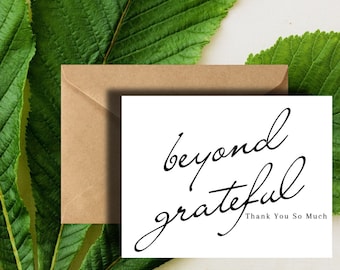 Beyond Grateful Thank You Card Set with Kraft Envelopes