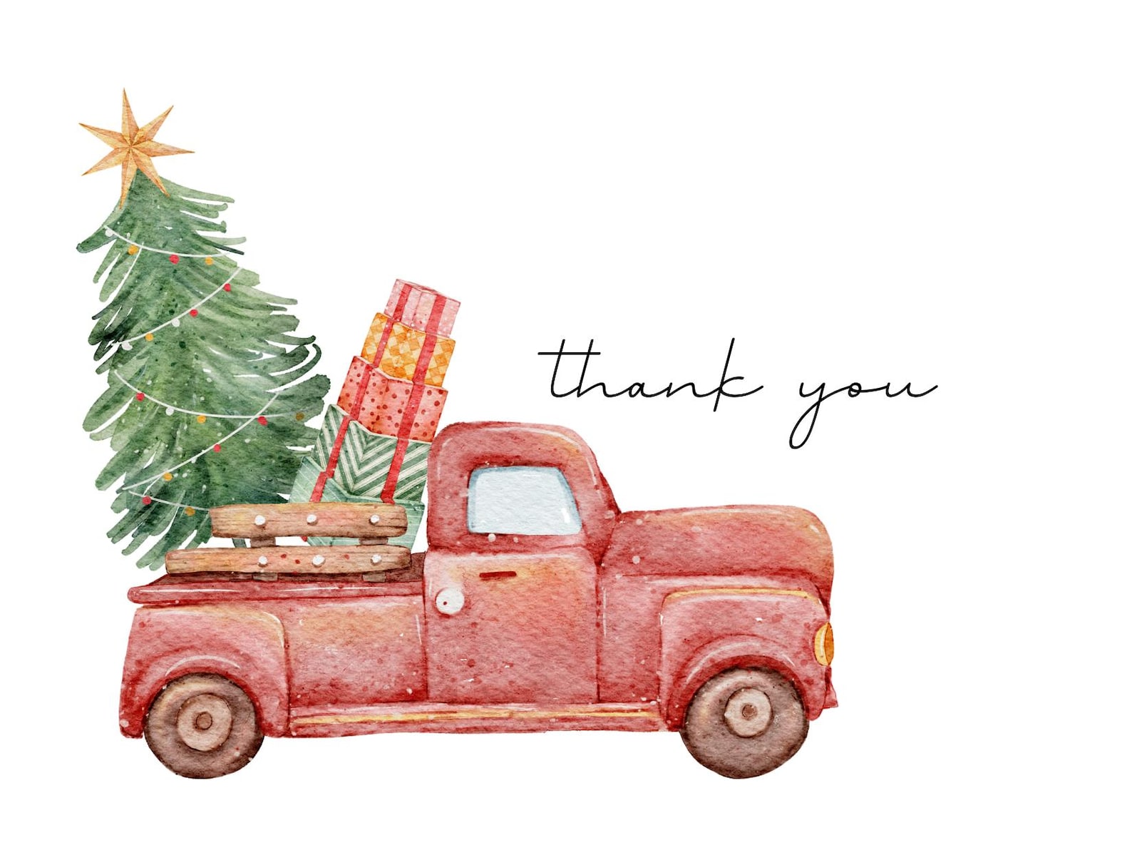 Christmas Santa Thank You Cards Pack With Kraft Envelopes - Etsy