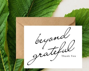 Beyond Grateful Thank You Card Set with Quality Kraft Envelopes for Events,Business,Wedding