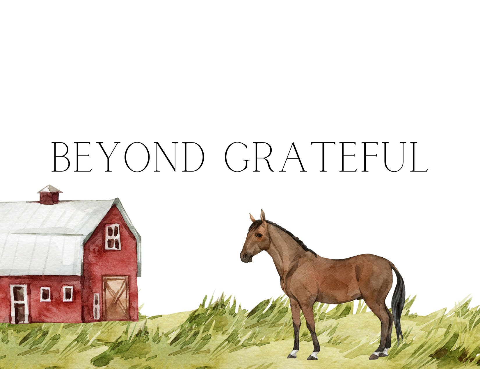 Red Barn Horse Farm Thank You Cards Pack With Envelopes - Etsy