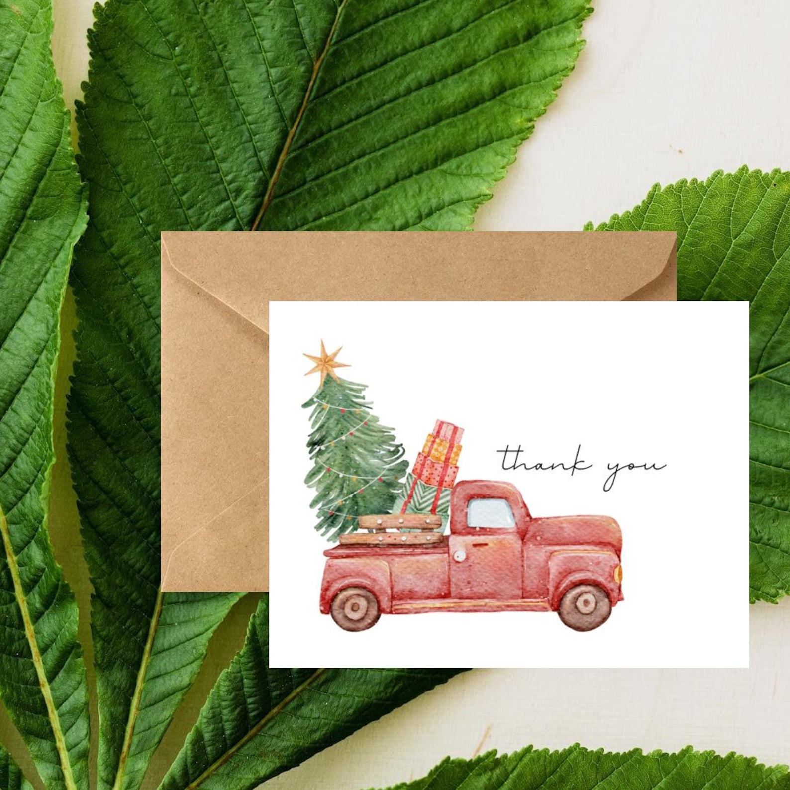 Christmas Santa Thank You Cards Pack With Kraft Envelopes - Etsy