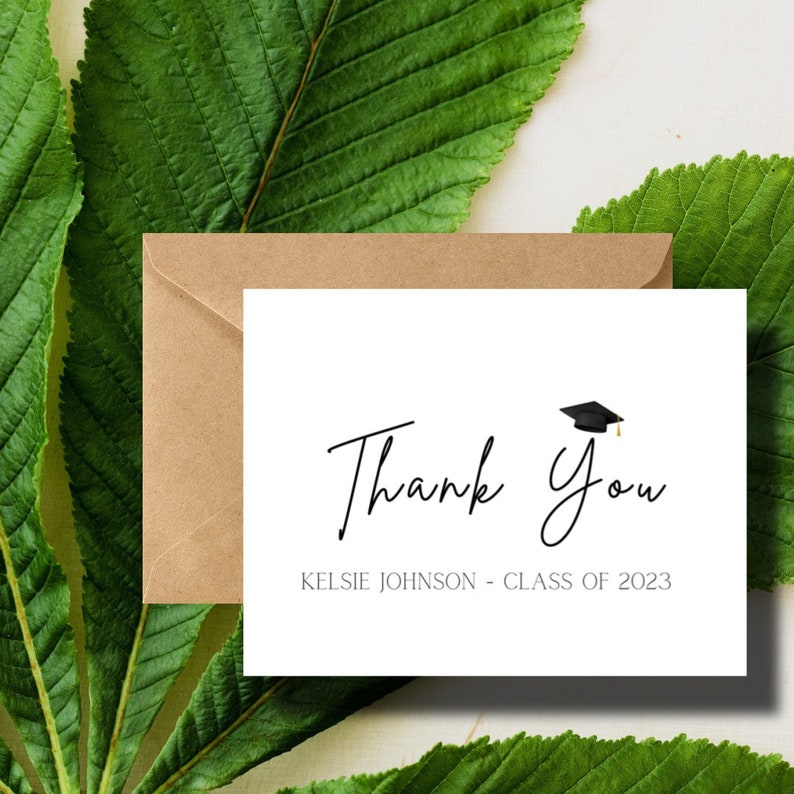 Personalized Graduation Thank You Cards Set With Envelopes Etsy