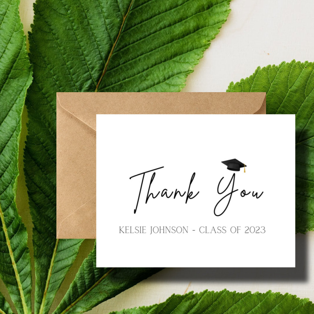 Personalized Graduation Thank You Cards Set With Envelopes Etsy