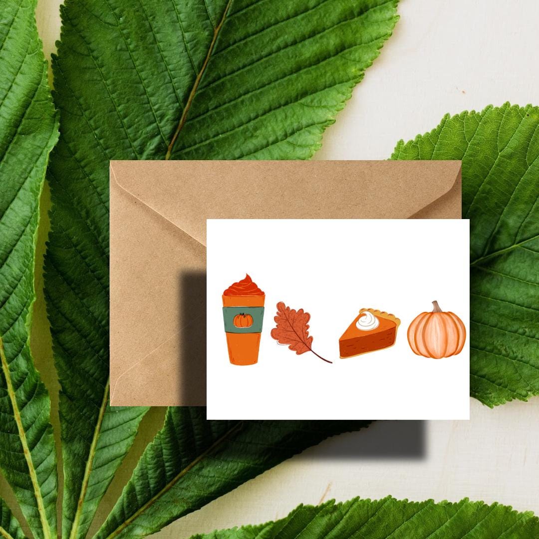 Fall Season Autumn Note Cards Pack With Kraft Envelopes - Etsy