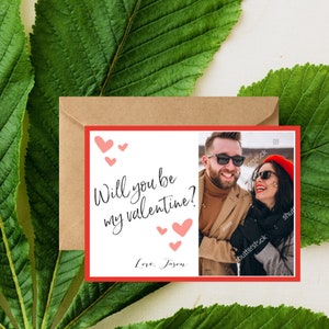 Personalized Will you be Mine Valentines Day Card For Couple Boyfriend Girlfriend Love Day Card