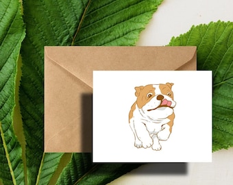 English Bulldog Card Note Card Set with Envelopes included