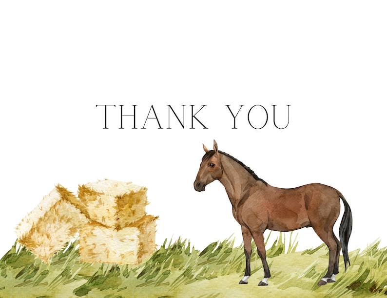 Brown Horse Thank You Cards Pack With Envelopes - Etsy