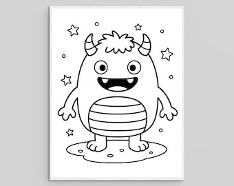Monster Coloring Pages - Kids Printable Activity (11 Pages) (PDF)