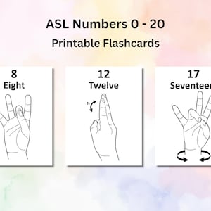 ASL Zahlen-Karteikarten 0-20 | Gebärdensprache (PDF)
