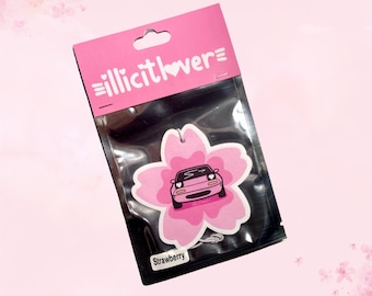 Pink Sakura ( Cherry Blossom ) Flappy Eye JDM Strawberry Scented Hanging Car Air Freshener  | Car Accessory