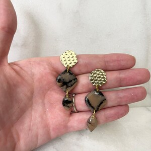 Pink Marble Collection: The Diamond Dangle Gold Accent Earring