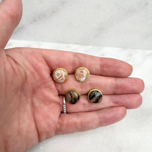 Pink Marble Collection: The Statement Stud Gold Accent Earring