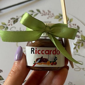 Nutelline 25g Personalizzate - con nome, cucchiaino, tema, box espositiva - 10, 20, 30, 40, 50