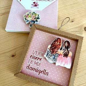 Richiesta Testimone/Damigella/Paggetto/Madrina/Padrino - quadretto personalizzato - box busta personalizzata
