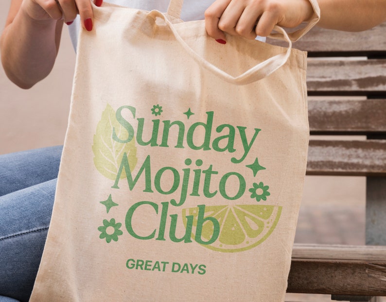 Sunday Mojito Club SVG PNG: Trendy Design (Digital Download) image 4