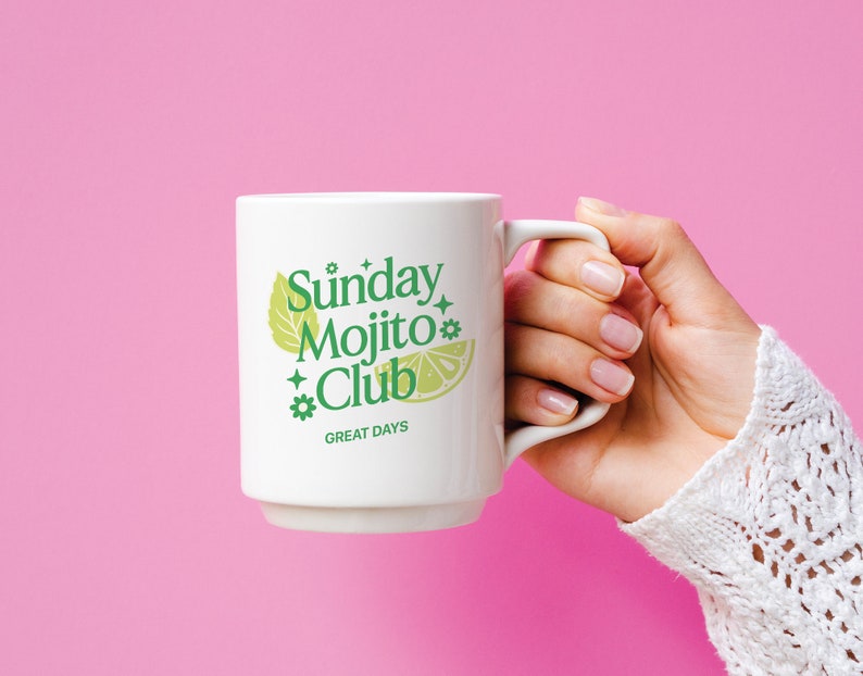 Sunday Mojito Club SVG PNG: Trendy Design (Digital Download) image 5