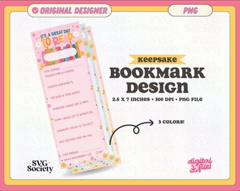 Diseño de marcapáginas de recuerdo "Es un gran día para leer", archivo PNG, bonito y creativo marcapáginas imprimible para uso comercial.