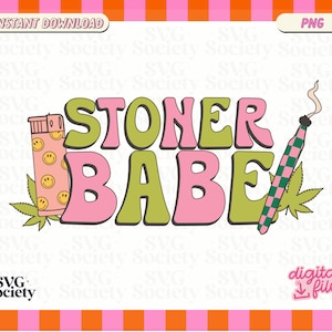 Stoner Lettering Stoner Babe PNG, Weed Png, Hippie Png, 420 Png, PNG for Stickers ...