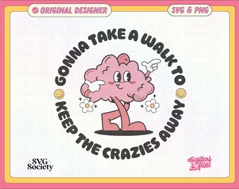 Gonna Take A Walk: Design retrò per la salute mentale (file SVG, PNG)