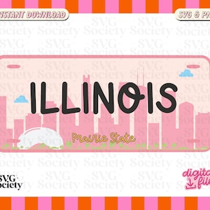 Mignon Artsy Illinois SVG et PNG Design tendance pour T-shirts, autocollants, tasses, sacs fourre-tout, casquettes et plus - usage Commercial