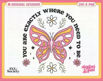 Trendy Butterfly Mental Health Design: SVG, PNG (Digital Download)
