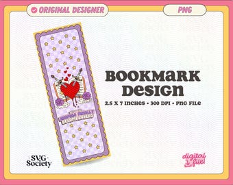 Diseño de marcapáginas "De enemigos a amantes": Imprimible moderno y literario (archivo PNG)