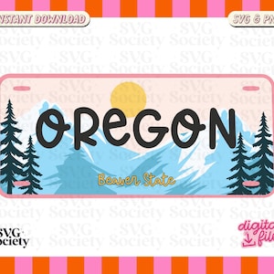 Cute Artsy Oregon SVG and PNG Trendy Design for T-Shirts, Stickers, Mugs, Totebags, Caps and More - Commercial Use