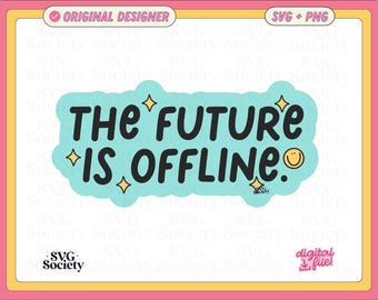 Citaat digitale detox: de toekomst is offline citaatontwerp (svg-, png-bestand)