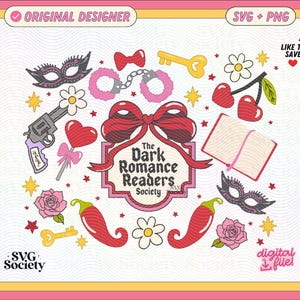 Dark Romance Readers Society SVG PNG: Bookish Merch Design (Digitaler Download)
