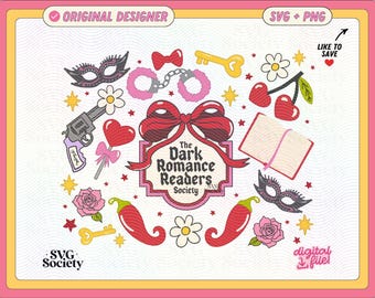 Dark Romance Readers Society SVG PNG: Bookish Merch Design (Digital Download)