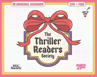 Book Club Badge SVG PNG: Thriller Readers Society Design (Digital Download)