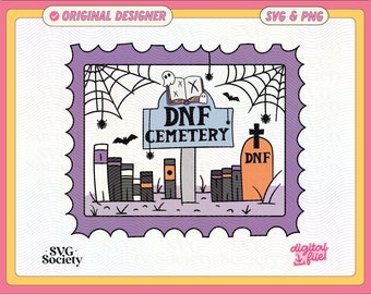 DNF Cemetery SVG PNG File: Bookish Artsy Design (Digital Download)