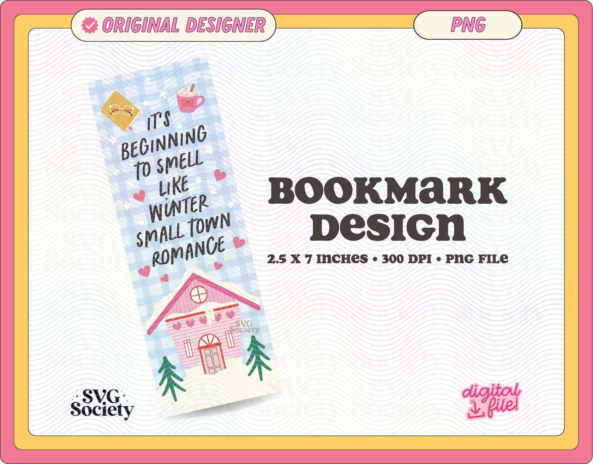 Winter Romance Bookmark Design: Cozy Bookish Printable (PNG File)