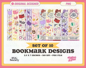 Bookish Society Bookmarks: PNG Design Bundle for Readers (Digital Download)