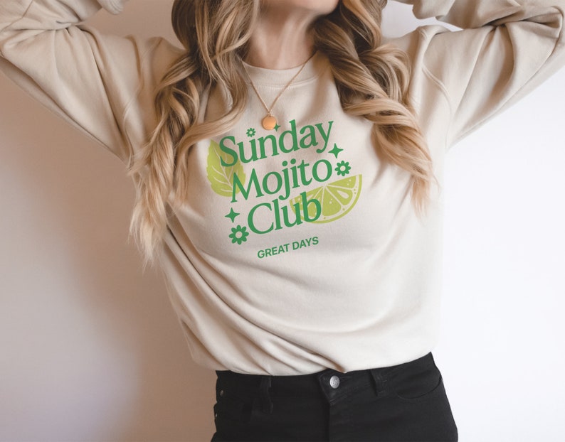 Sunday Mojito Club SVG PNG: Trendy Design (Digital Download) image 6