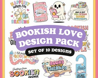 Bookish SVG PNG Files: Quirky Reading Designs for Merch (Instant Download)