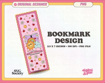 When The Grumpy Character Finally Smiles Bookmark Design, PNG File, Cute Trendy Creative Bookish Printable Bookmark Design - Commercial Use