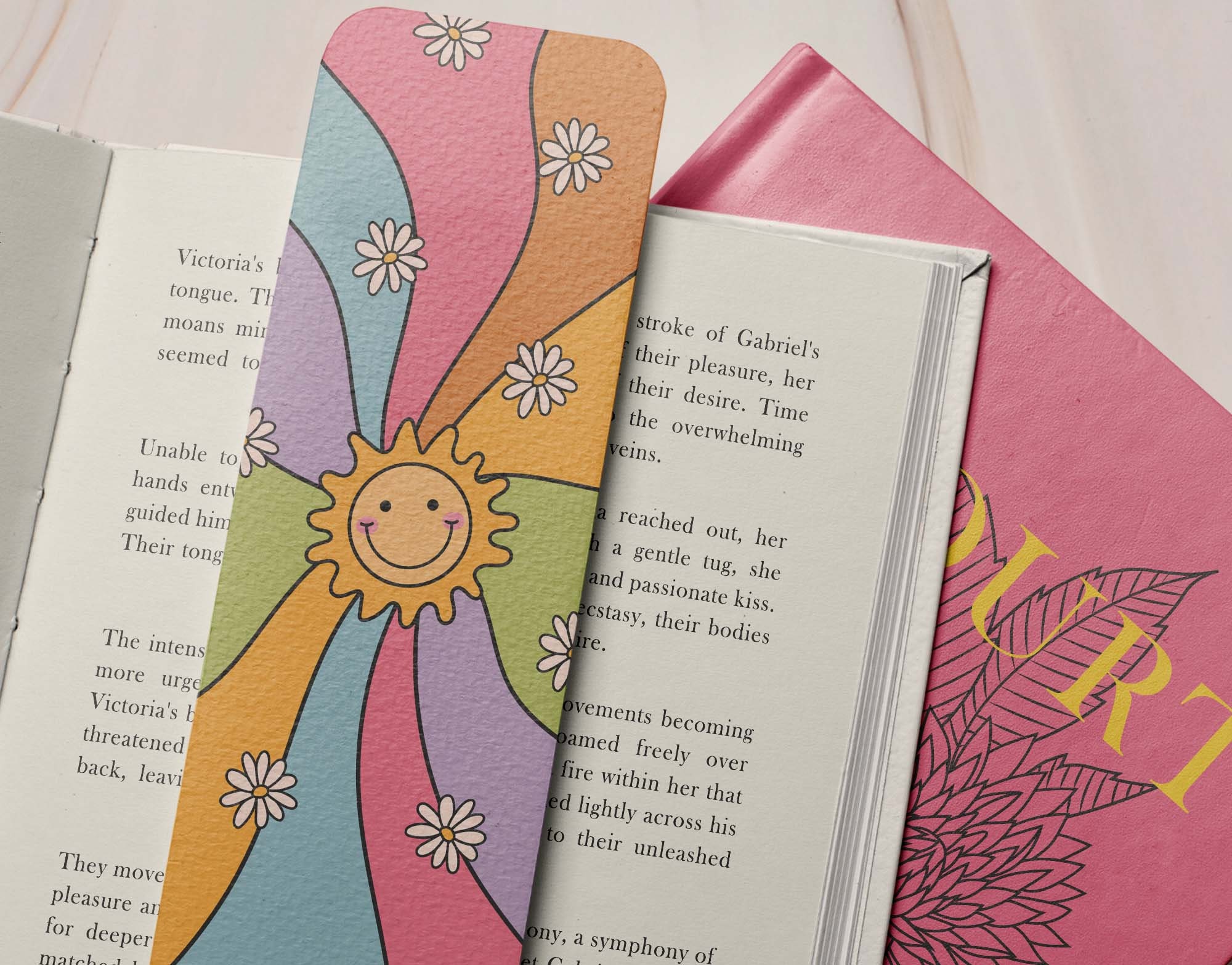 Sun Ranbow Bookmark Groovy Sun Rainbow Bookmark Printable Design (PNG File) - Etsy