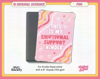 かわいい感情サポートのためのKindleケース挿入デザイン（印刷可能）、PNGファイル、デジタルダウンロード - 商用利用可