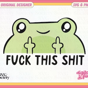 Cute Funny Frog SVG PNG, Cute Trendy Frog Design Perfect for T-Shirts, Mugs, Stickers, Tote Bags and More - Commercial Use